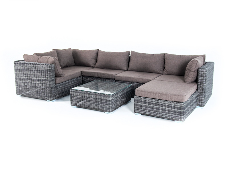 фото "лунго" трансформирующаяся лаунж-зона из искусственного ротанга, цвет графит