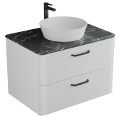 Тумба под умывальник Tibr 80 со столешницей и раковиной, белый