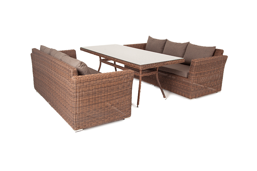 фото "мокко дабл" обеденная группа из искусственного ротанга, цвет коричневый