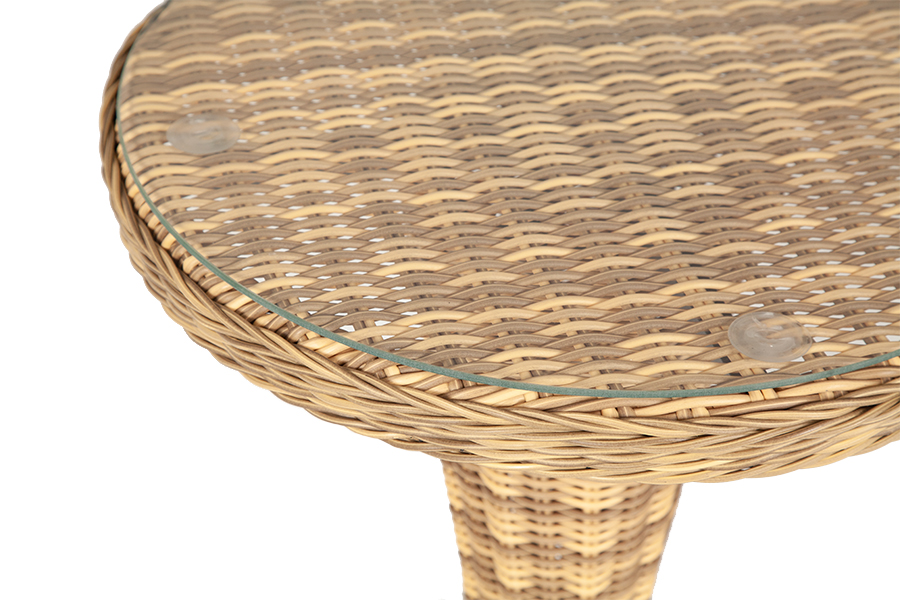 фото "леванте" стол круглый из искусственного ротанга, цвет соломенный