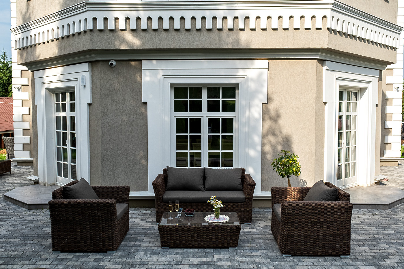 фото "капучино сингл" лаунж-зона из искусственного ротанга, цвет коричневый