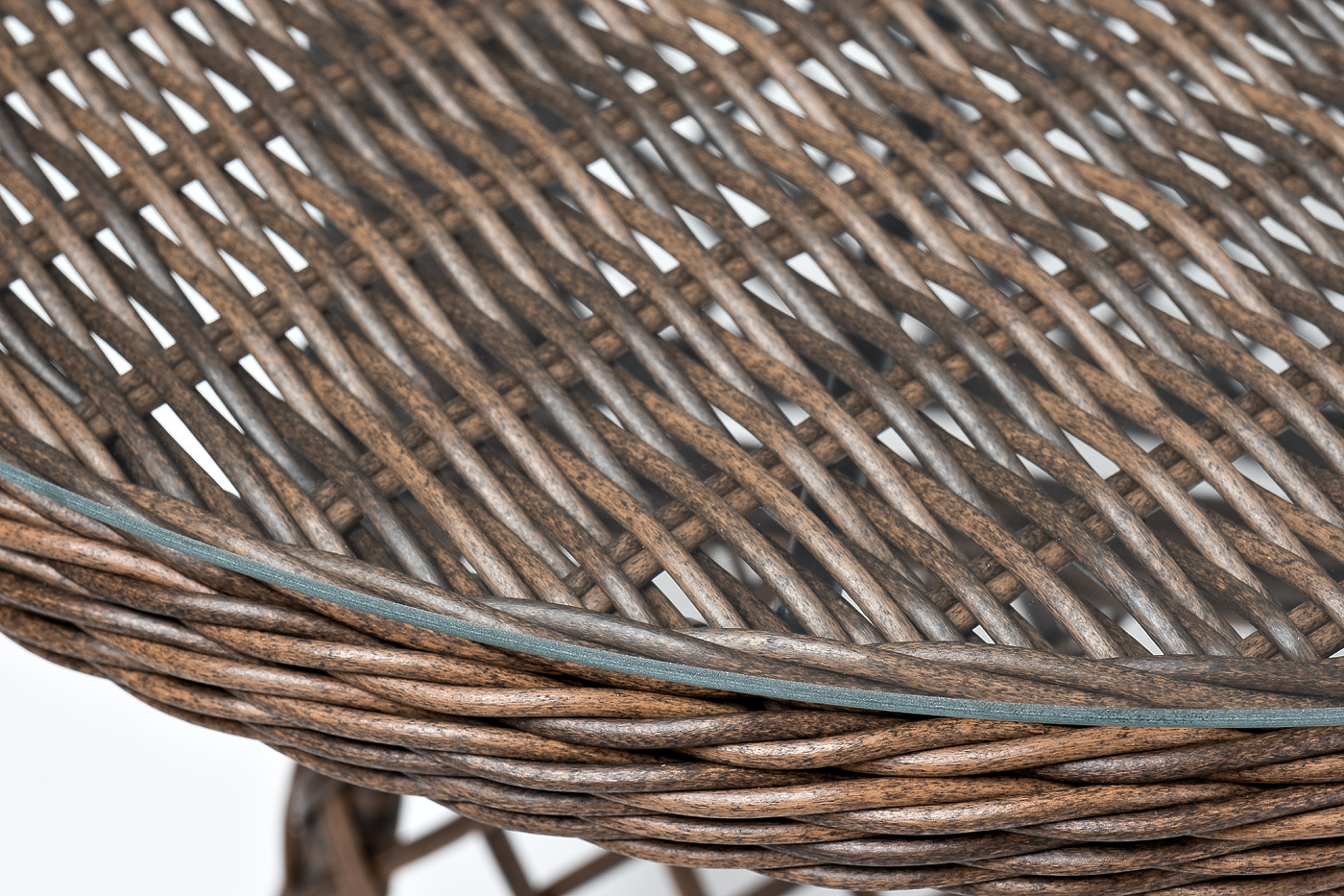 фото "эспрессо" плетеный круглый стол, диаметр 80 см, цвет коричневый