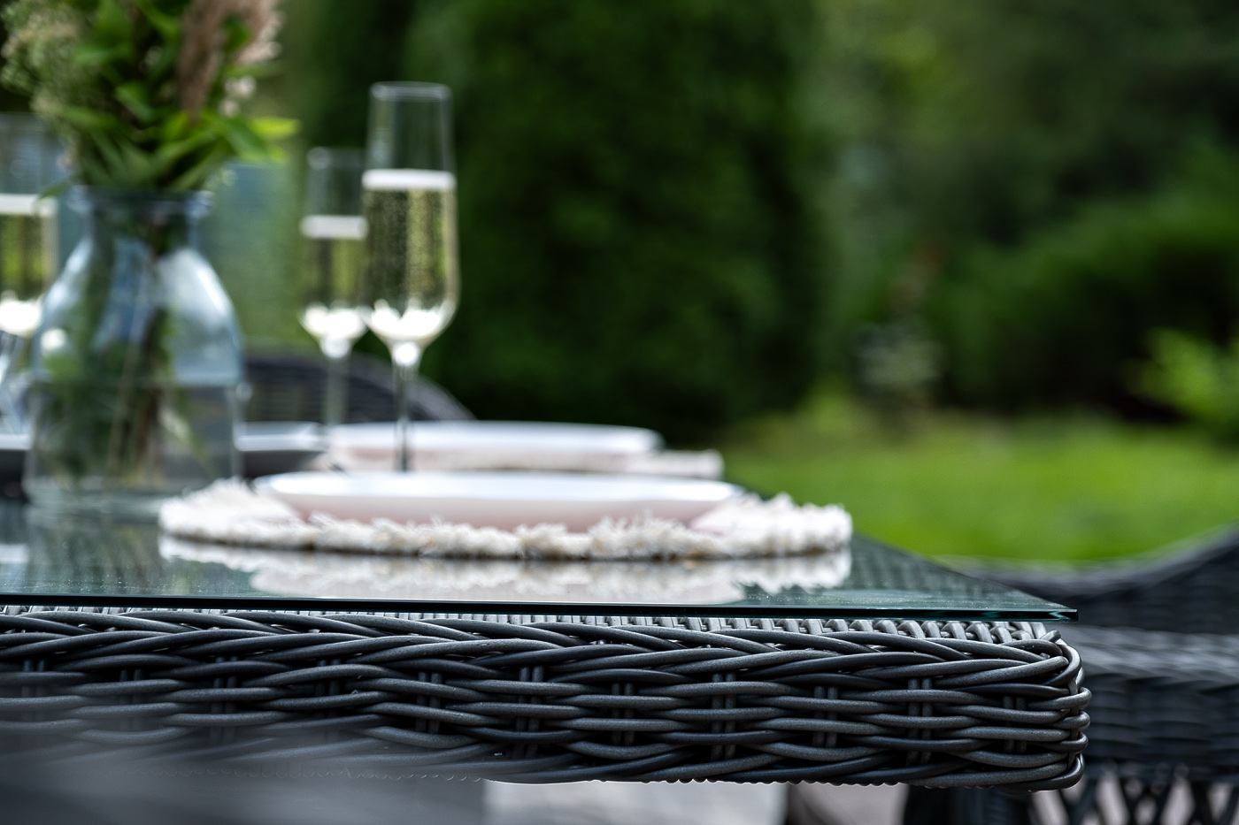 фото "амароне" обеденная группа из искусственного ротанга на 6 персон, цвет графит