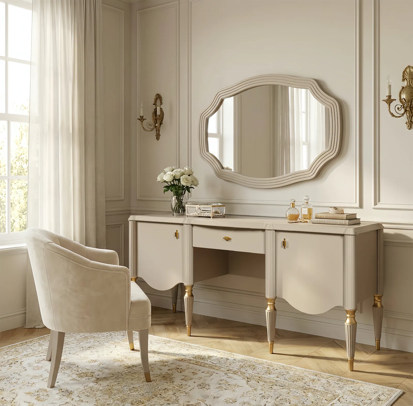 фото стол туалетный с зеркалом моника