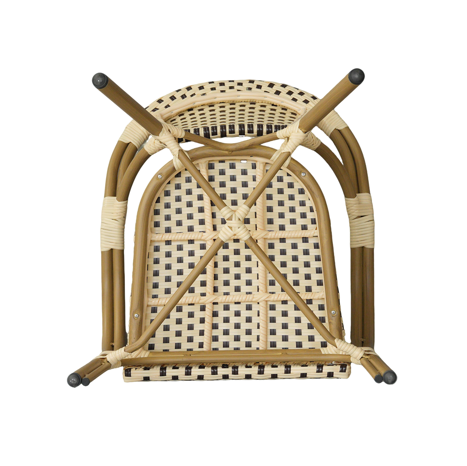 фото "кабри" обеденная группа плетеная на 4 персоны, цвет бежево-коричневый