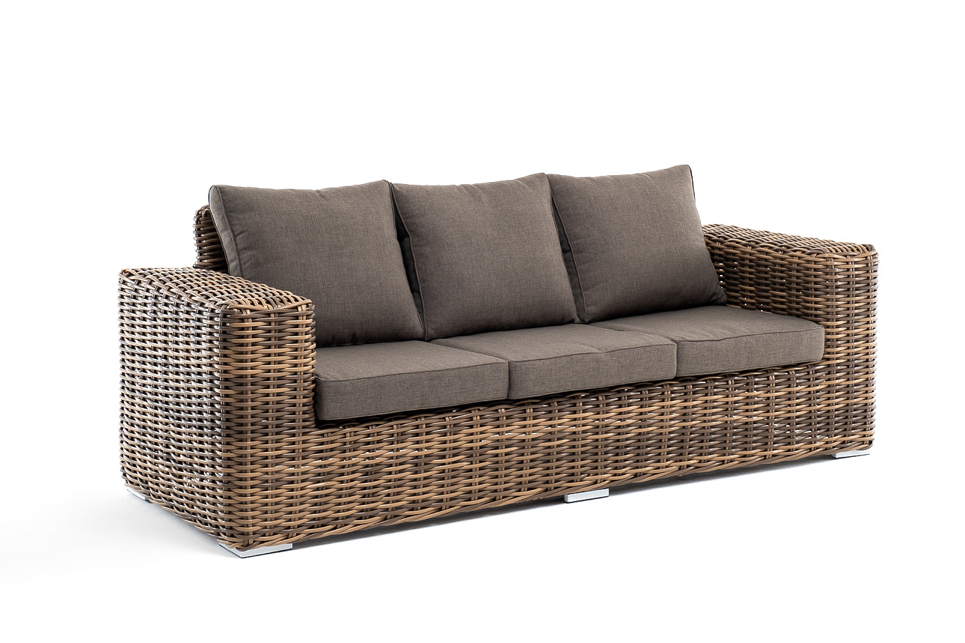 фото "палермо" диван из искусственного ротанга трехместный, цвет соломенный