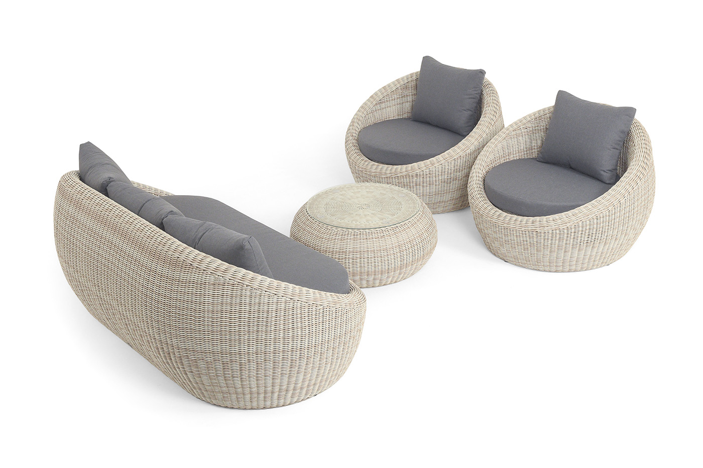 фото "барселона" лаунж-зона из искусственного ротанга, цвет бежевый