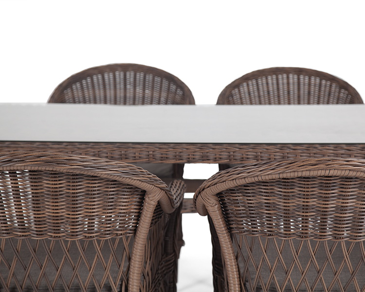 фото "амароне" обеденная группа из искусственного ротанга на 6 персон, цвет коричневый