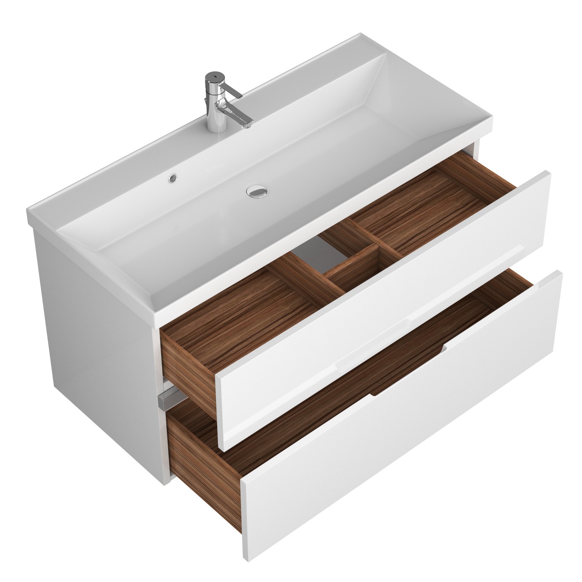 фото тумба с 2-мя ящ. и раковиной под умывальник allia 100