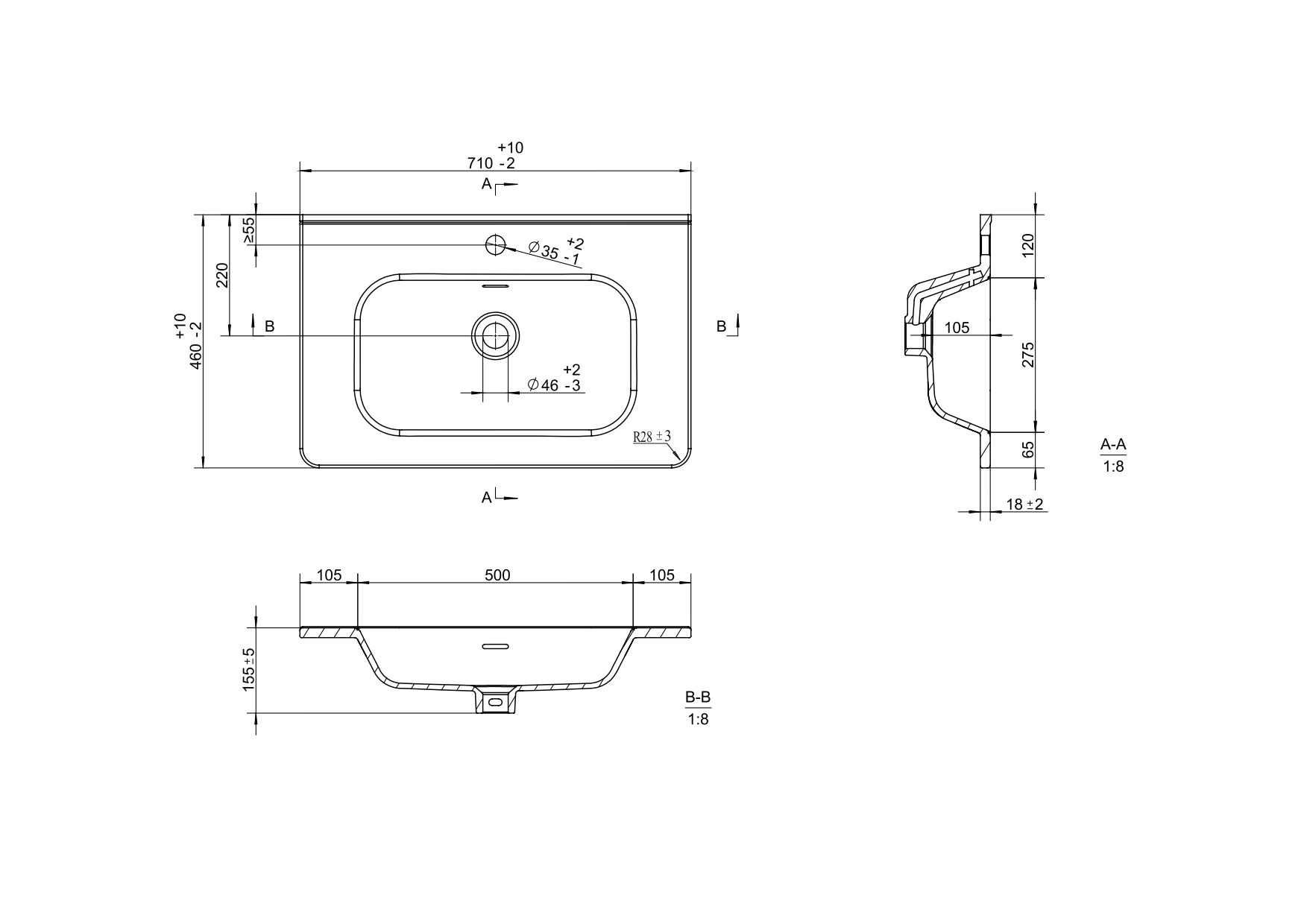 фото тумба 2 ящ. tuscany 70 с раковиной, графит матовый