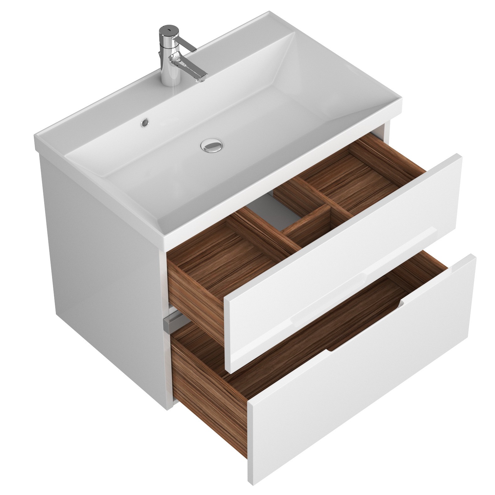 фото тумба с 2-мя ящ. и раковиной под умывальник allia 70