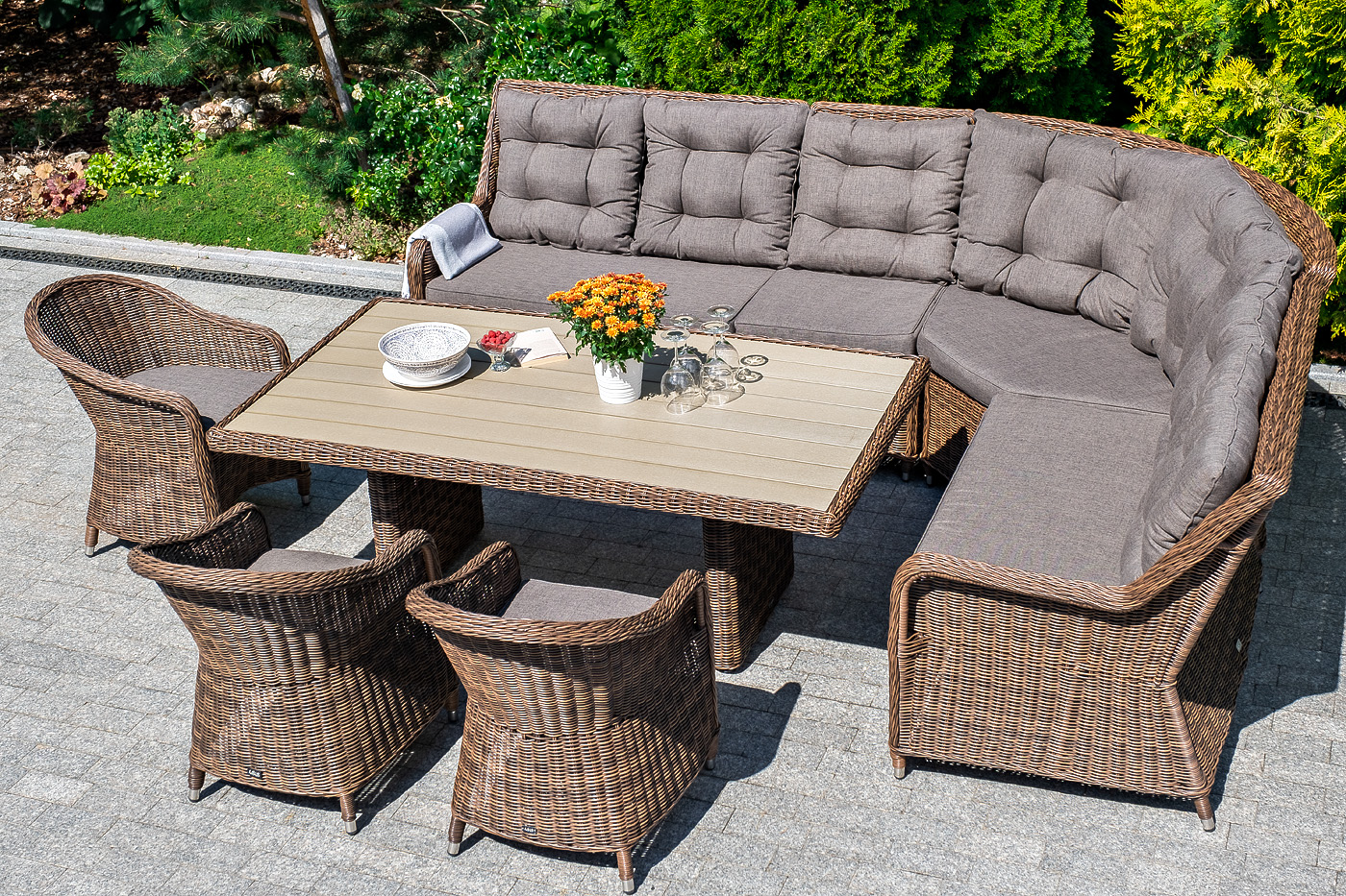 фото "равенна" плетеное кресло из искусственного ротанга, цвет коричневый