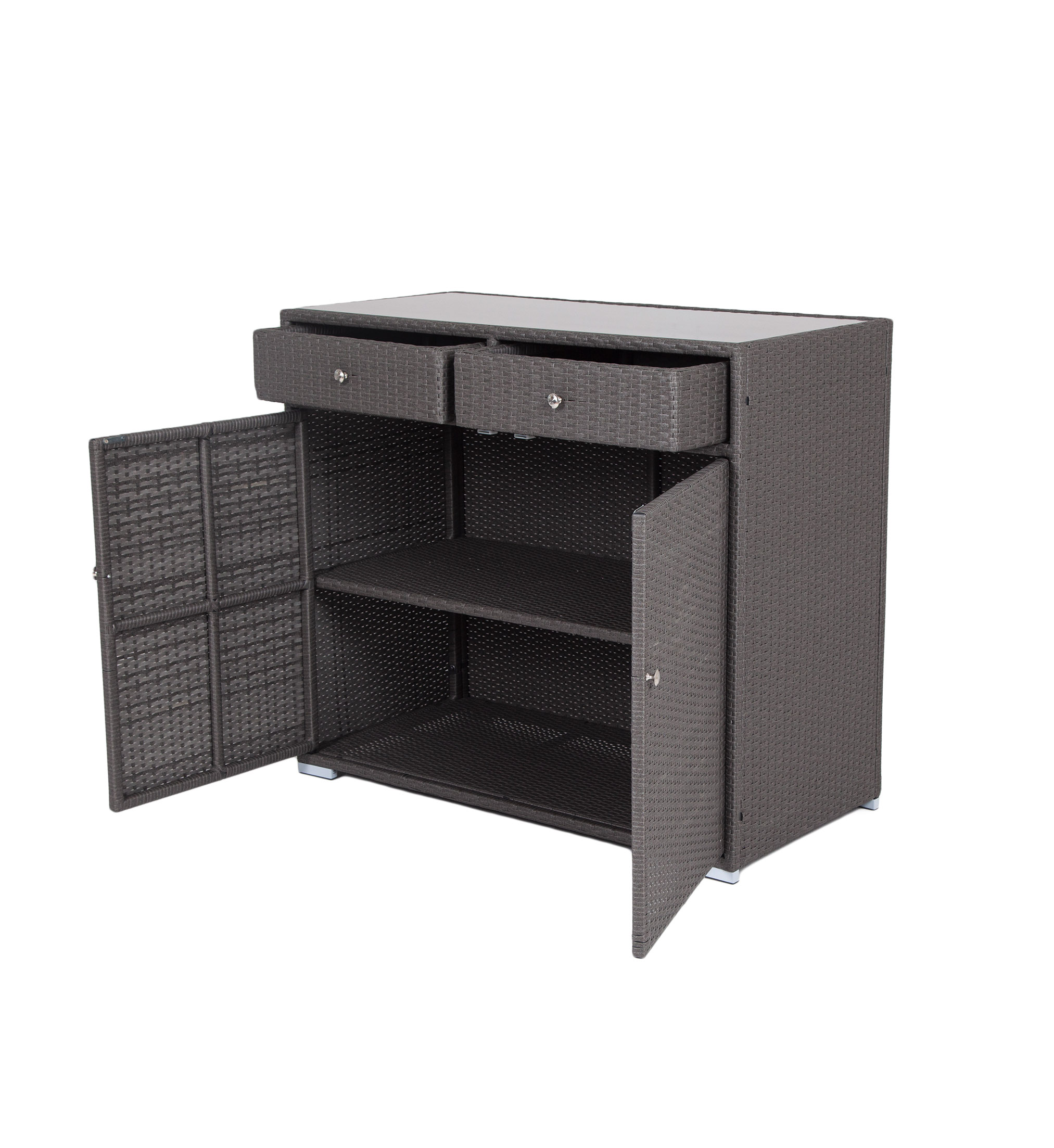 фото "мальта" тумба плетеная из искусственного ротанга, цвет графит