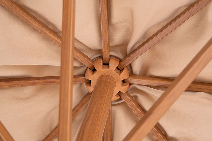 фото "корсика" зонт уличный 3х3м на боковой алюминиевой опоре, цвет под дерево