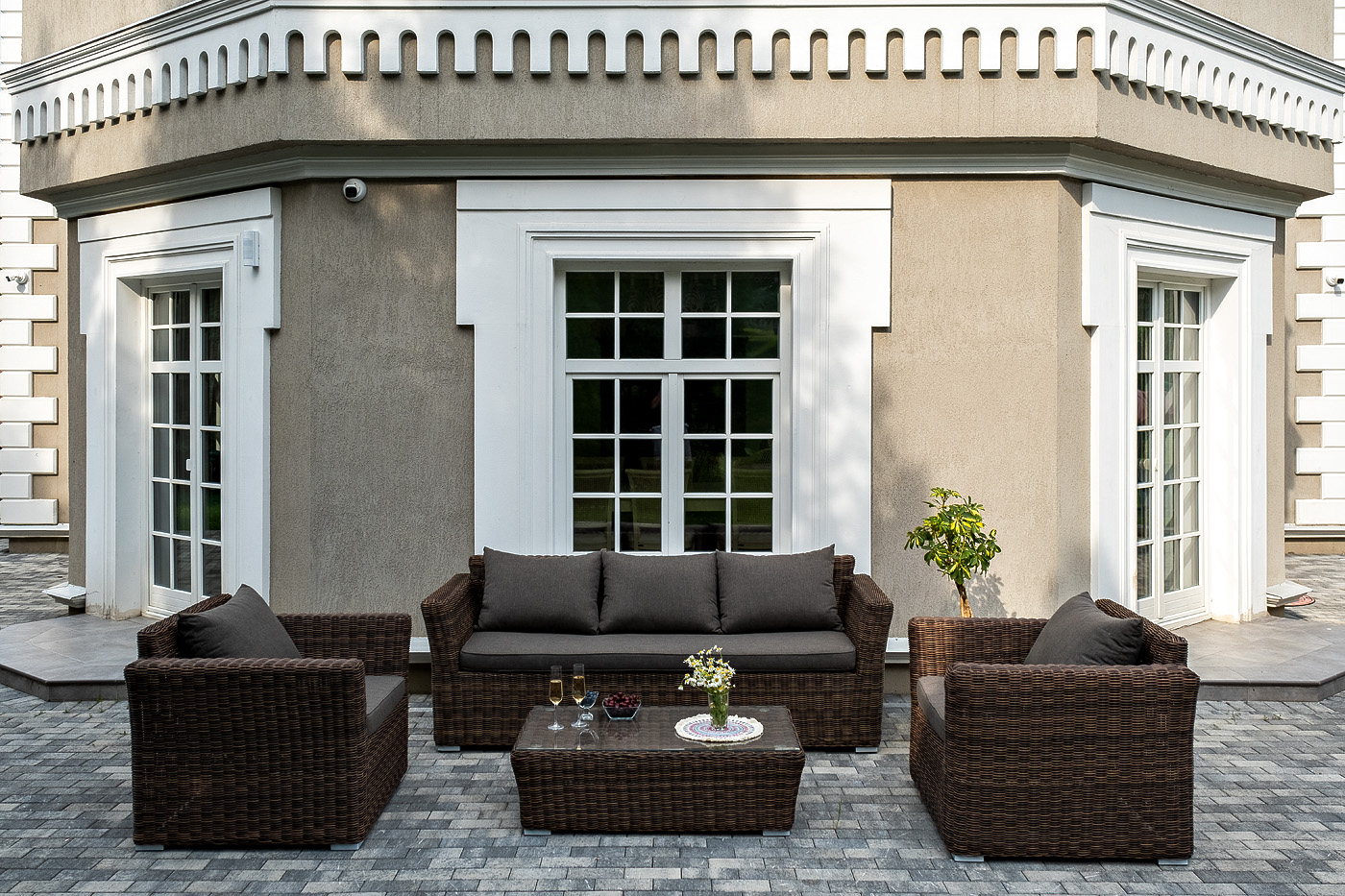 фото "капучино" лаунж-зона из искусственного ротанга, цвет коричневый