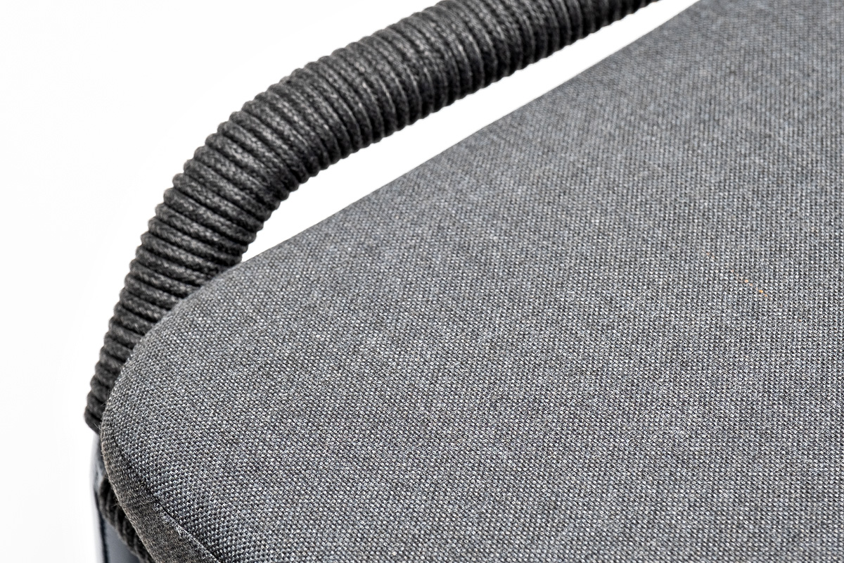 фото "венето" обеденная группа на 6 персон со стульями "милан", каркас темно-серый, роуп темно-серый