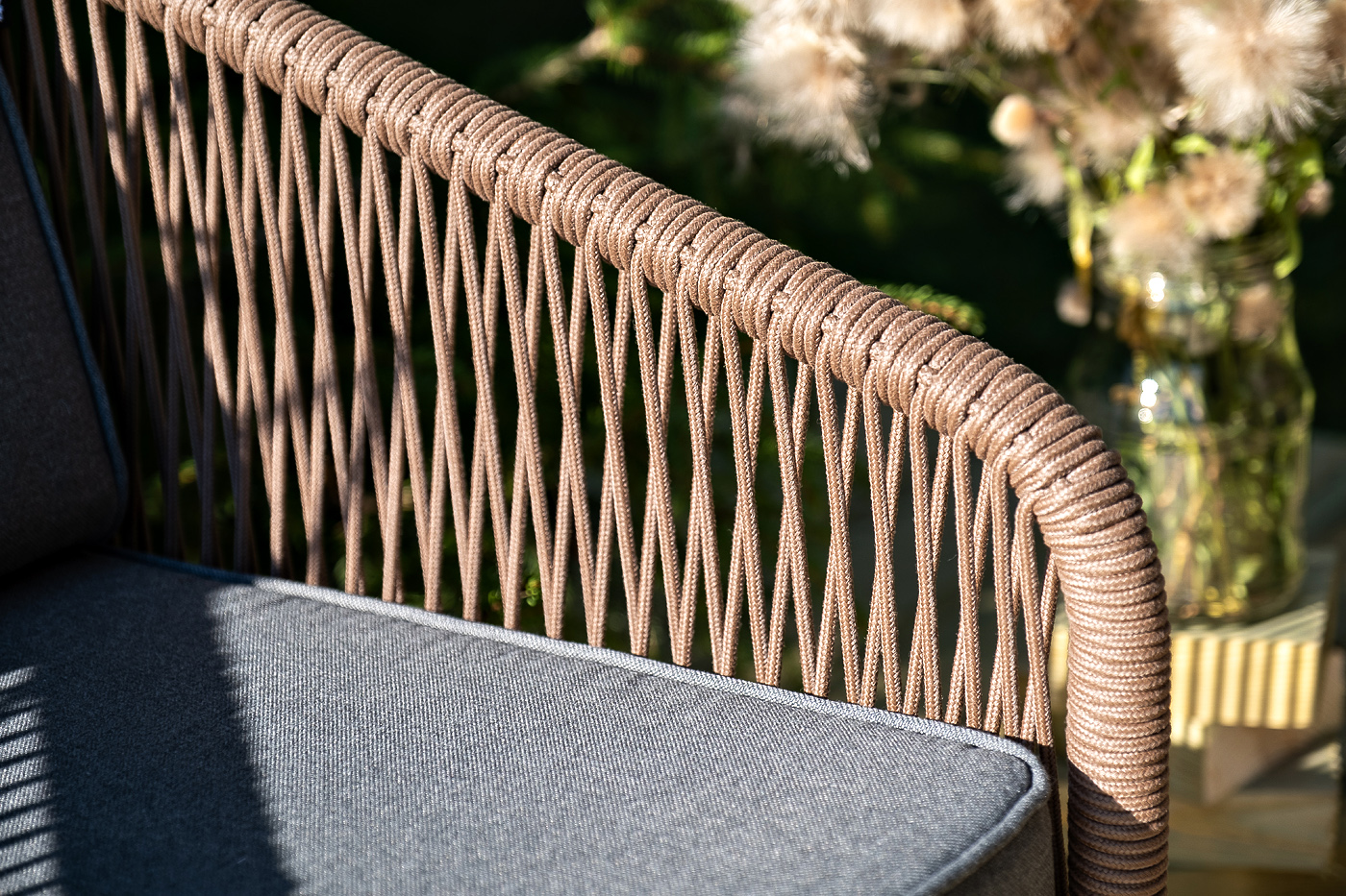 фото "канны" лаунж-зона 5-местная плетеная из роупа (веревки), роуп коричневый