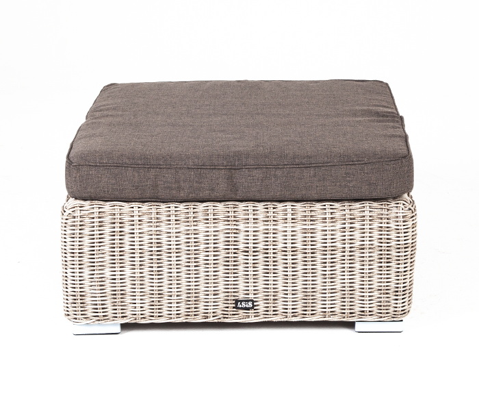 фото "лунго" плетеная оттоманка с подушкой, цвет бежевый