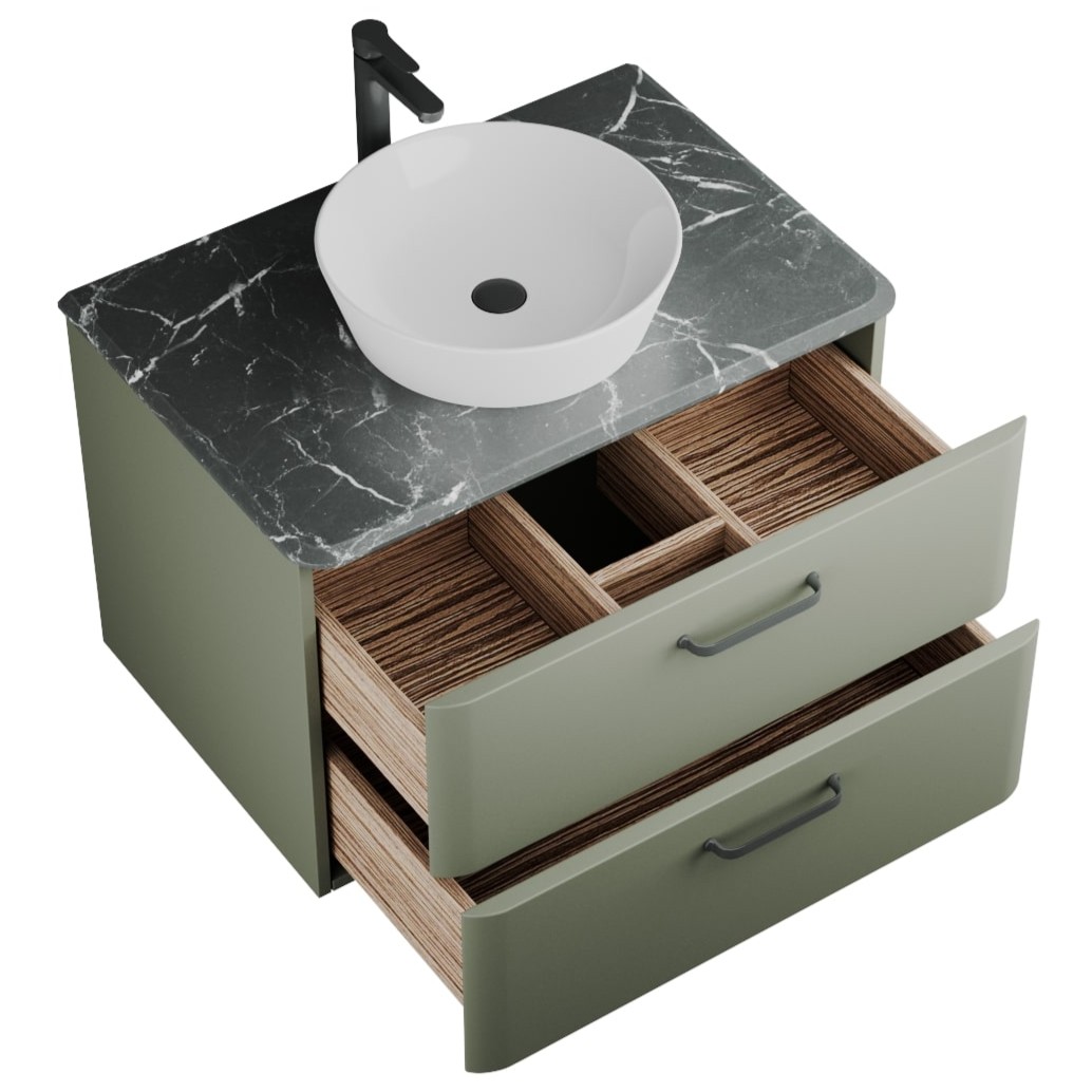 фото тумба под умывальник tibr 80 со столешницей и раковиной, олива