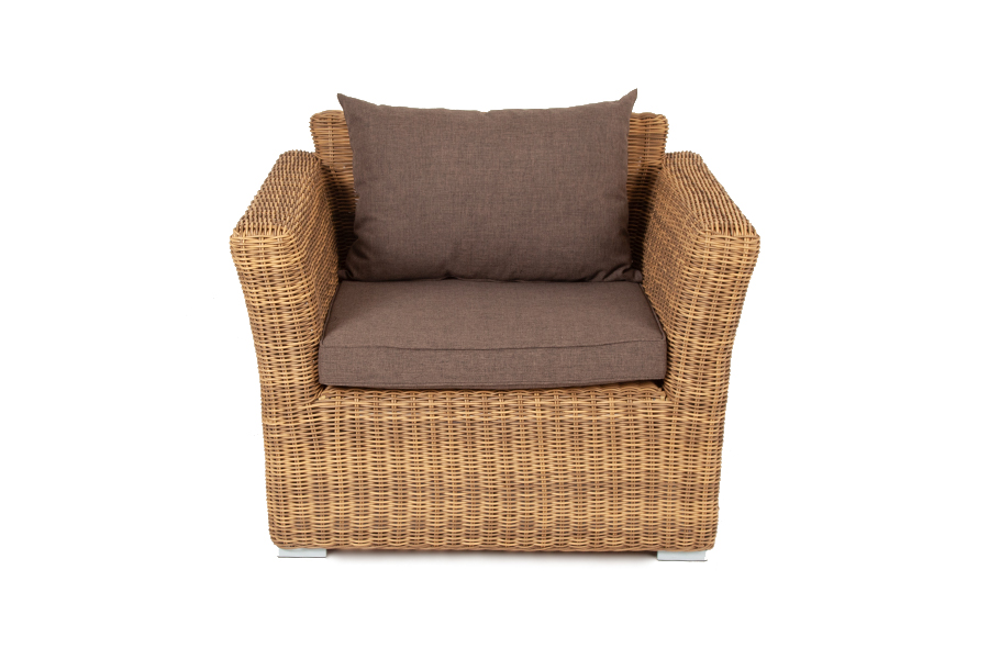 фото "капучино" кресло из искусственного ротанга, цвет соломенный