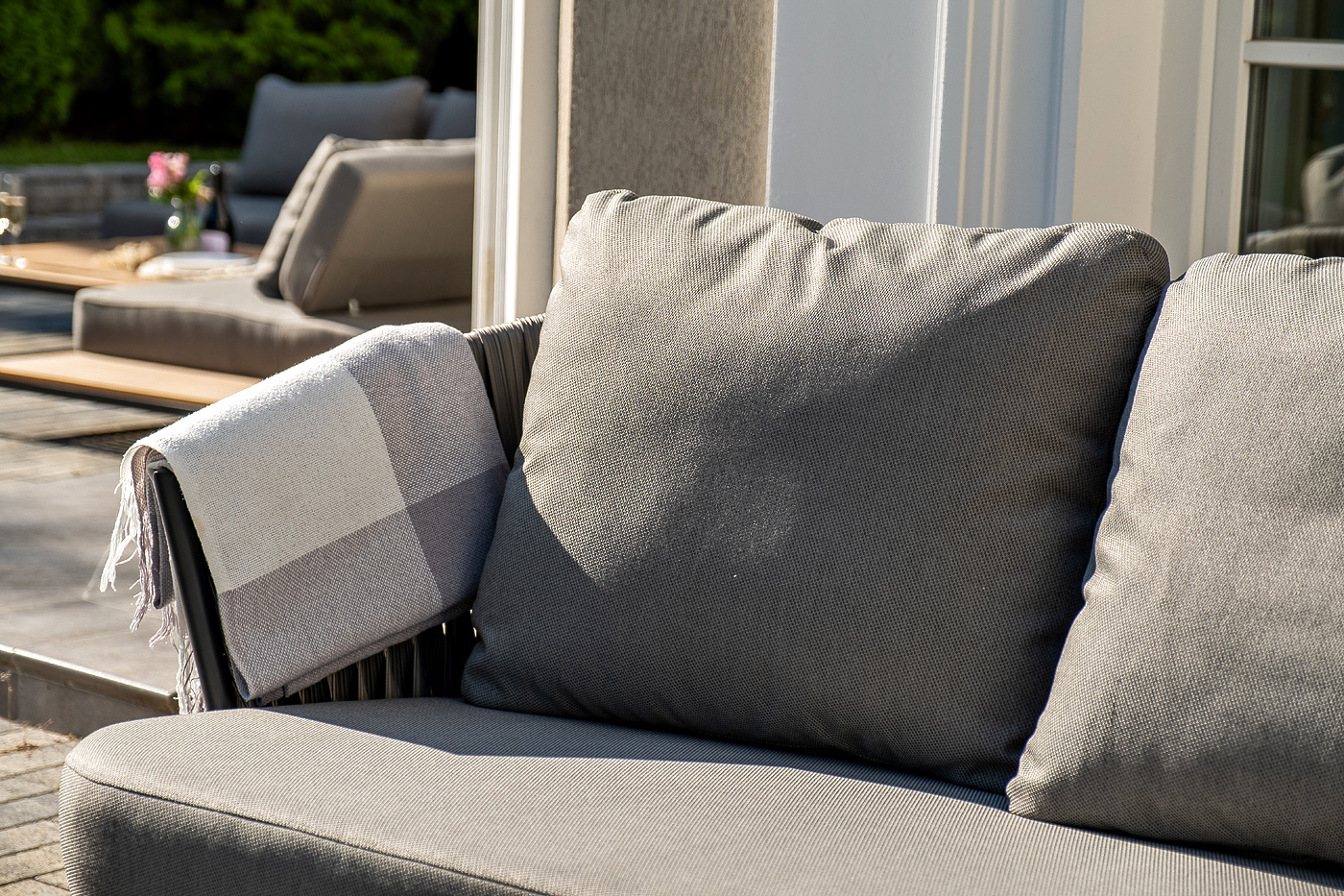 фото "флоренция" лаунж-зона из искусственного ротанга, цвет графит (к)