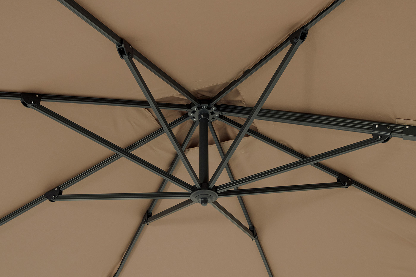 фото "фабриано" зонт двухкупольный 3x3м на алюминиевой опоре, тент темно-серый