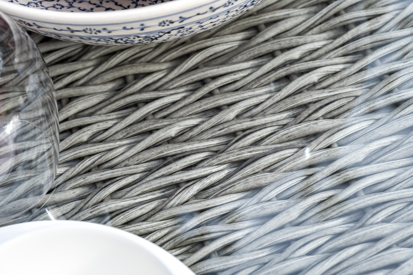 фото "капучино" журнальный столик из искусственного ротанга (гиацинт), цвет cерый