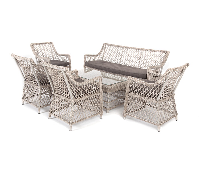 фото "асти" лаунж-зона из искусственного ротанга на 6 персоны, цвет бежевый