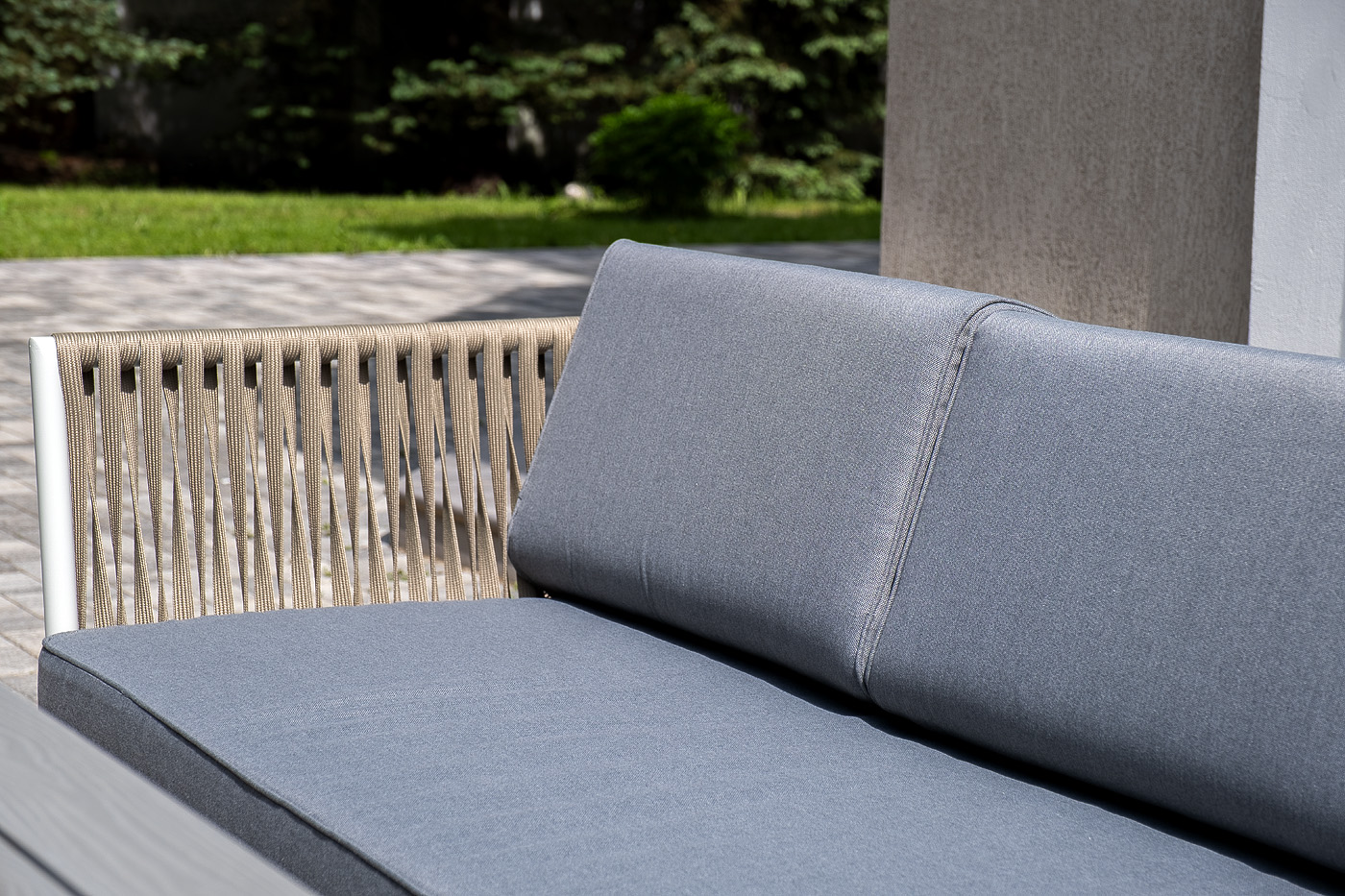 фото "касабланка" лаунж-зона плетеная из роупа 4-местная, цвет серый