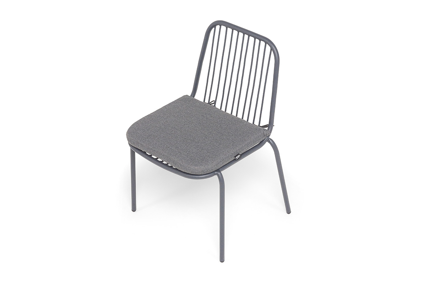 фото "кастелло" стул плетеный из роупа, каркас из стали темно-серый (ral7024) муар, ткань темно-серая 027