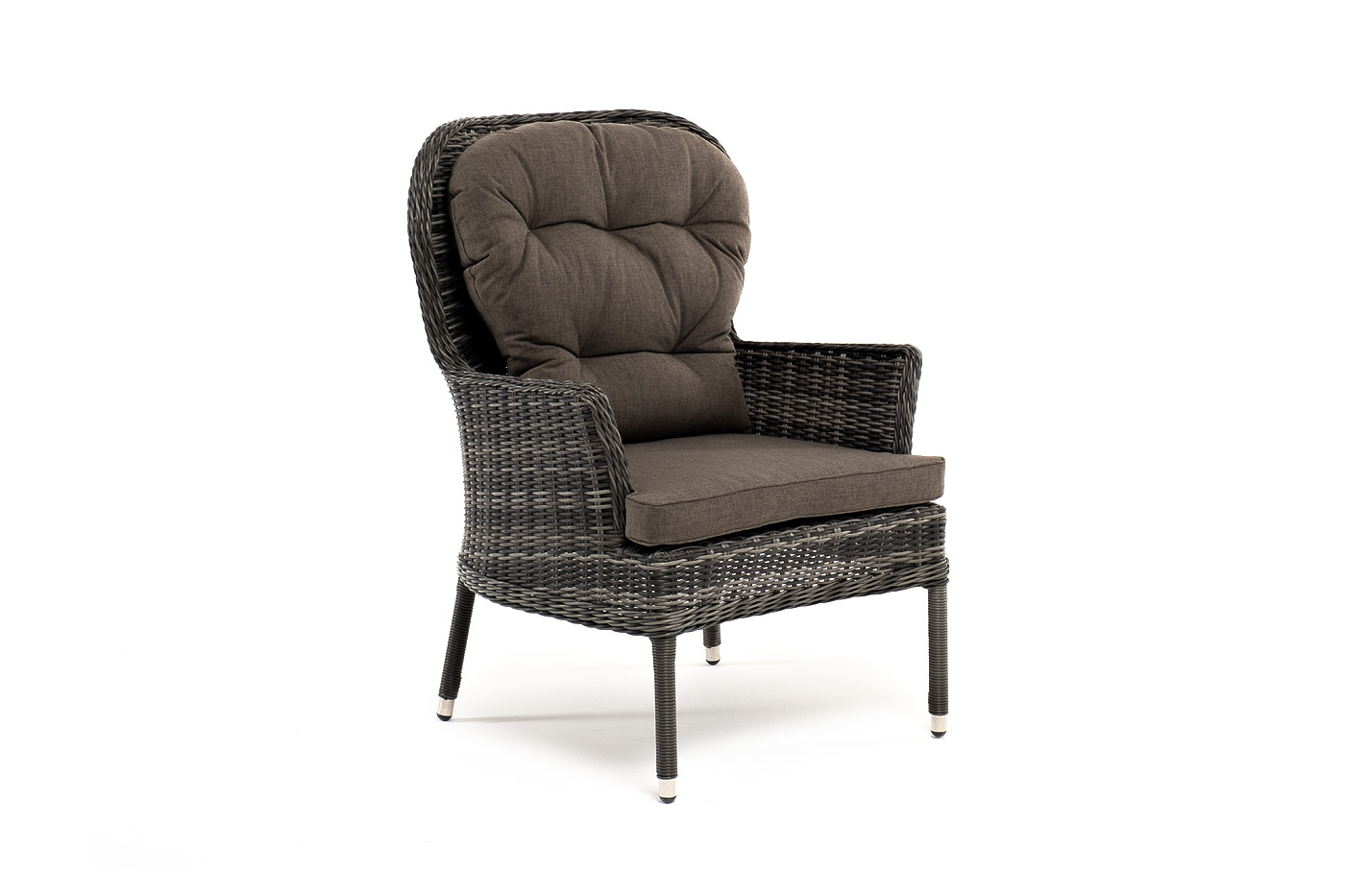 фото "алиса" кресло плетеное, цвет графит с подушками