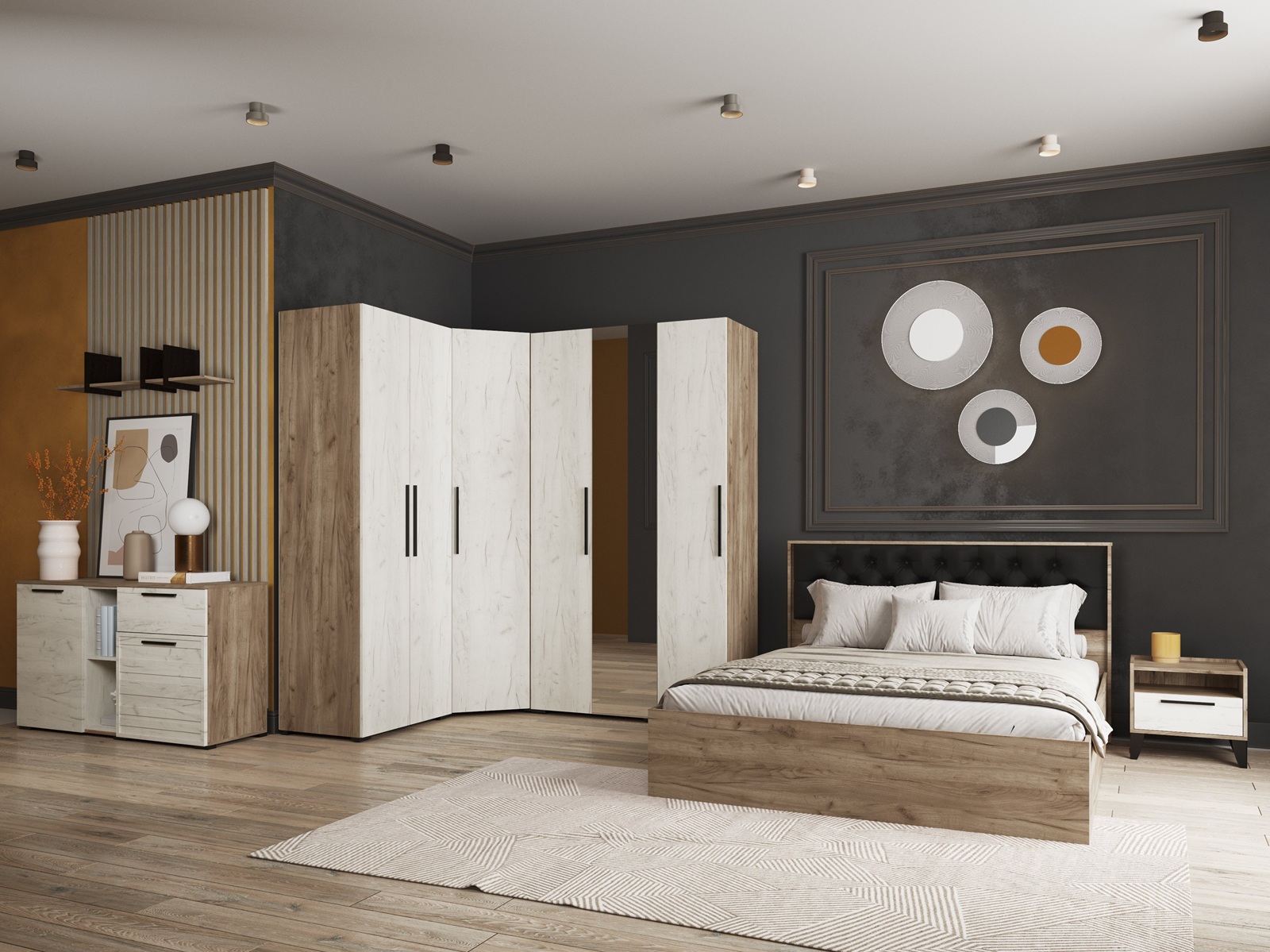 Шкаф 2-х ств. с зеркалом МШ-22 Модена