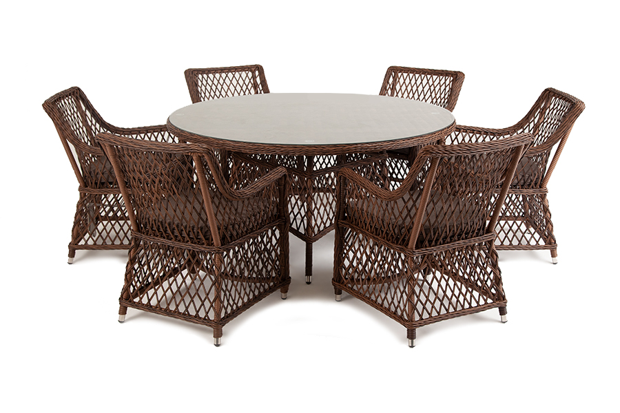 фото "эспрессо–150 l" обеденная группа плетеная, цвет коричневый