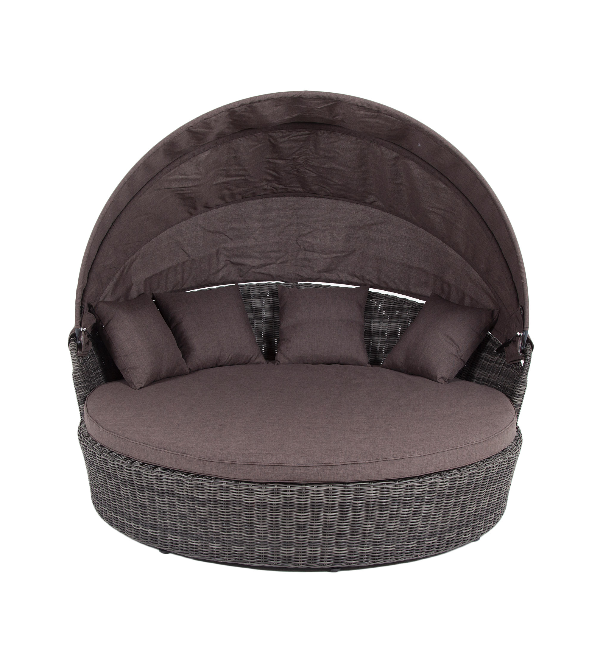 фото "стильяно" плетеная кровать круглая, цвет графит