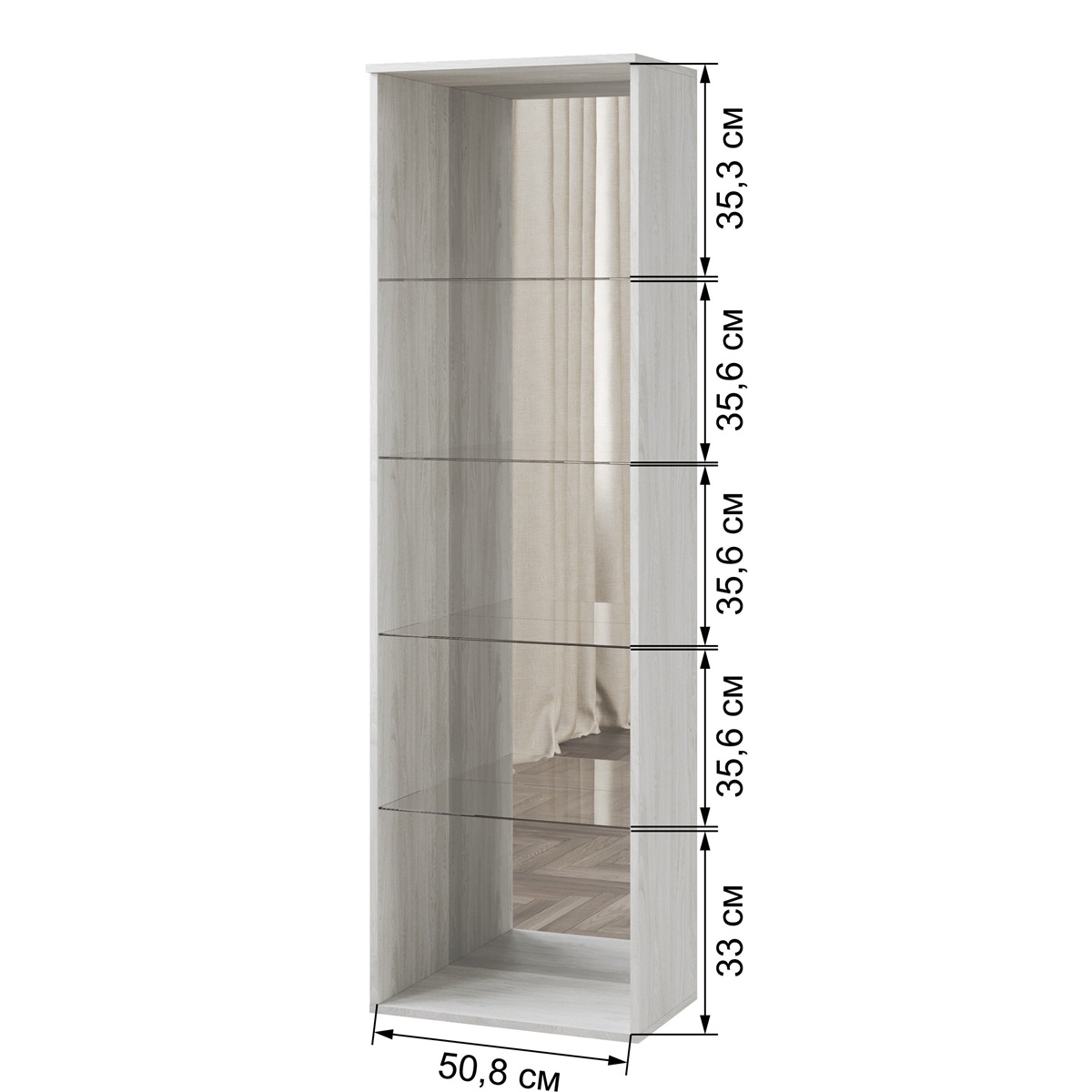 Пенал-витрина ЛШ-8 (надставной) Ливорно