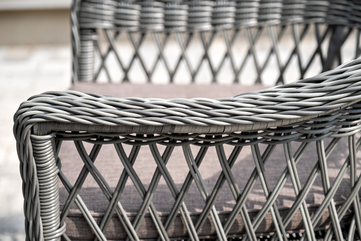 фото "сицилия" обеденная группа плетеная, цвет графит