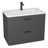 Тумба 2 ящ. Tuscany 80 с раковиной, графит матовый