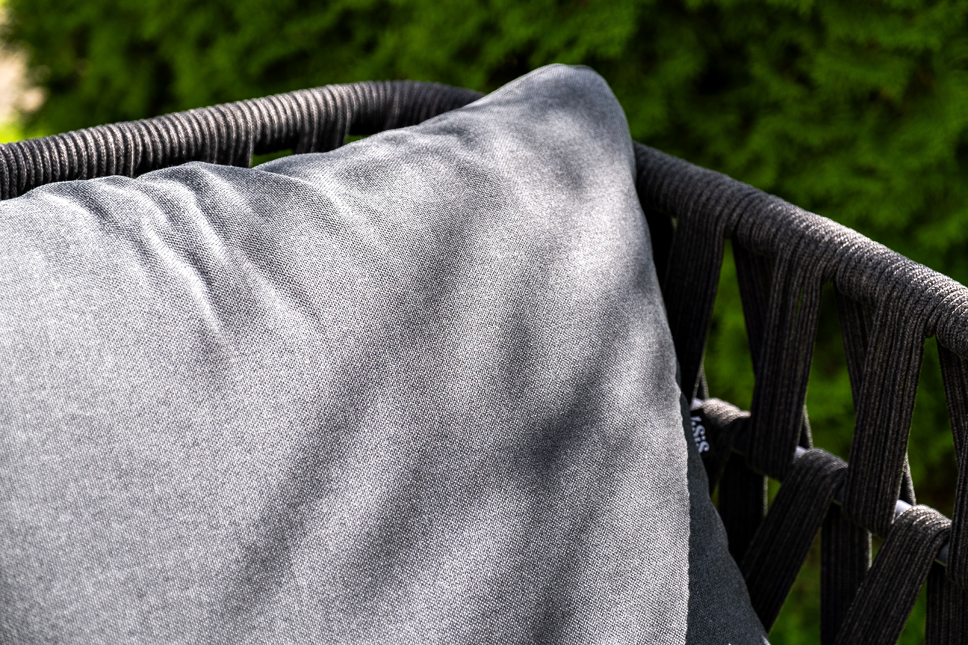 фото "диего" лаунж-зона 4-местная плетеная из роупа (веревки), каркас алюминиевый темно-серый, роуп темно-серый