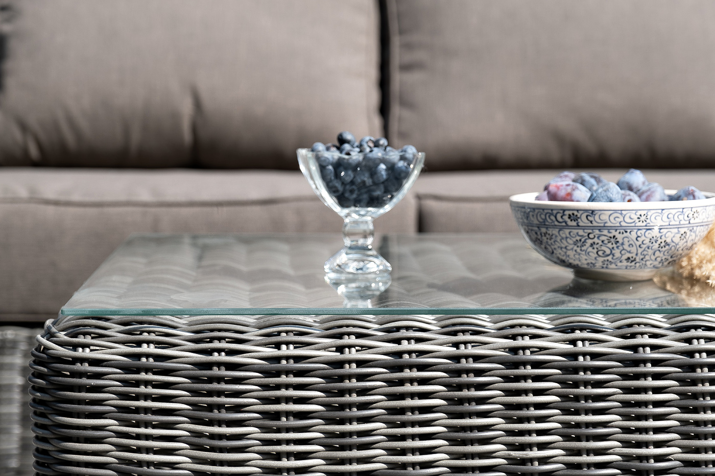 фото "боно" лаунж-зона из искусственного ротанга, цвет графит