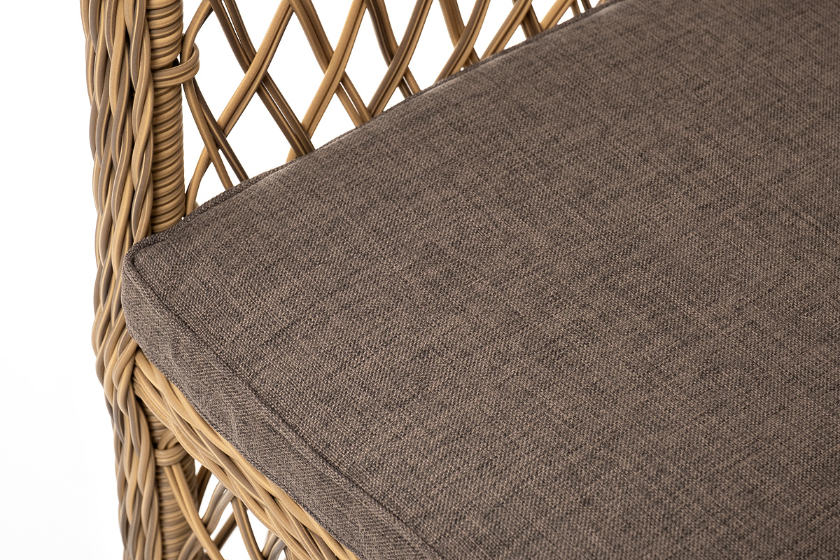 фото "латте" обеденная группа плетеная, цвет соломенный