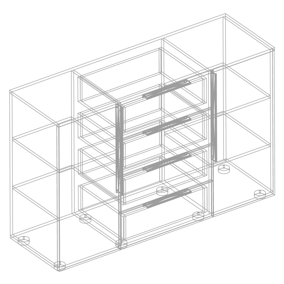фото комод 2-ств. с 4 ящиками тефия
