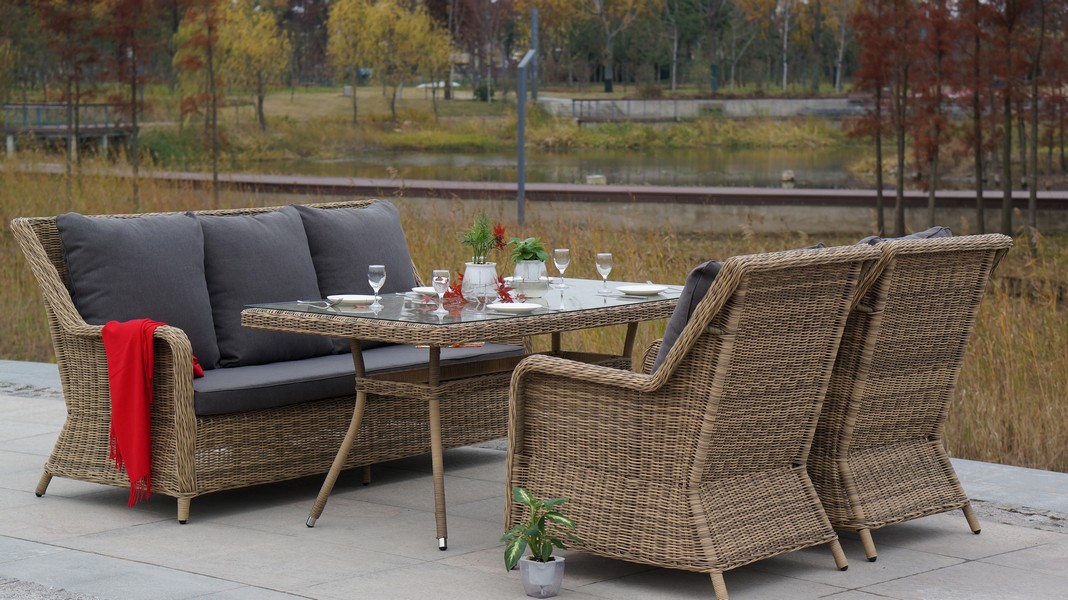 фото "гляссе" кресло плетеное из искусственного ротанга, цвет соломенный