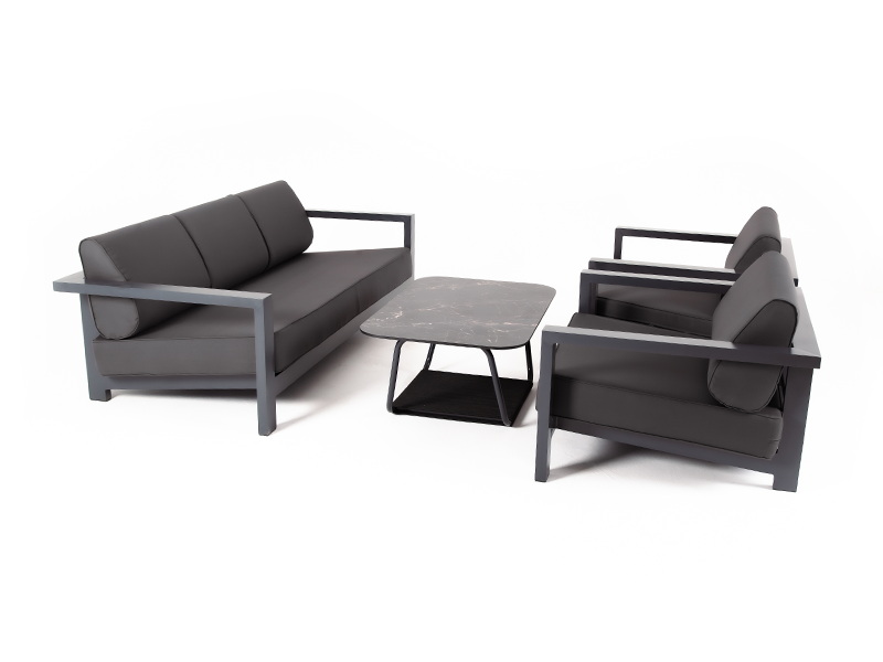 фото "гранада" лаунж-зона из алюминия со столиком из hpl