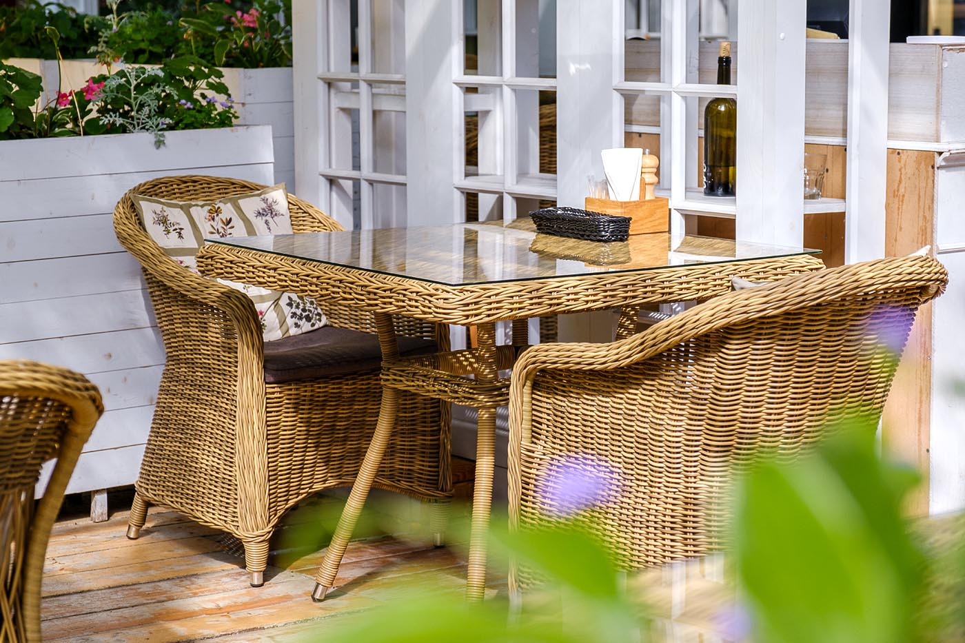 фото "равенна" плетеное кресло из искусственного ротанга, цвет соломенный