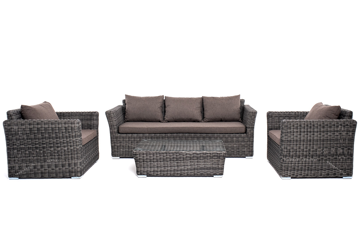 фото "капучино" лаунж-зона из искусственного ротанга, цвет графит