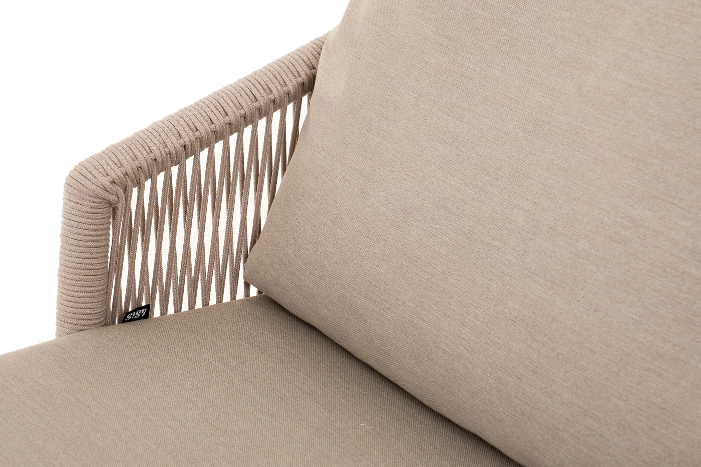 фото "верона" лаунж-зона 5-местная плетеная из роупа (веревки), каркас алюминиевый белый, роуп бежевый