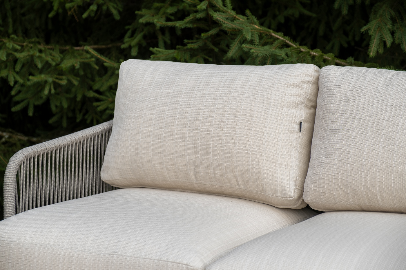 фото "альбано" лаунж-зона 5-местная плетеная из роупа (веревки), каркас алюминиевый светло-серый, роуп серый меланж