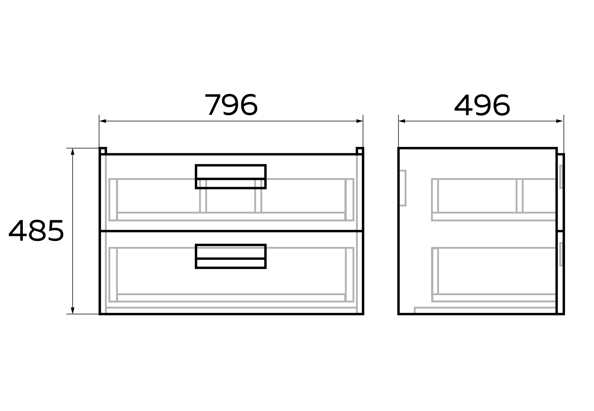 фото тумба с 2-мя ящ. и раковиной под умывальник camila 80