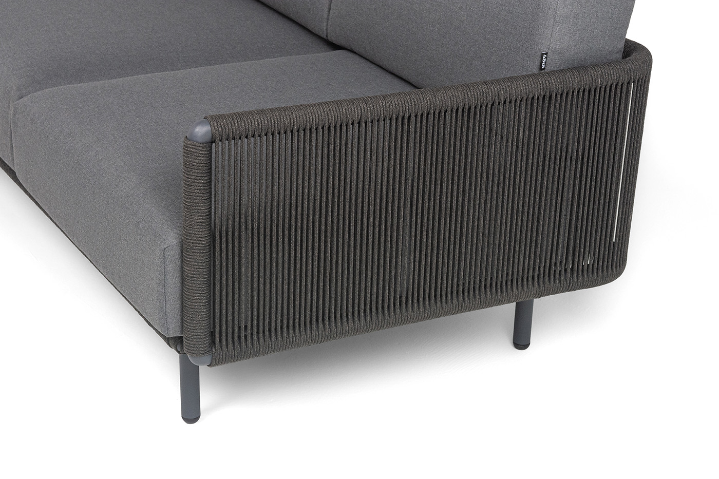 фото "джелло" лаунж-зона 5-местная плетеная из роупа (веревки), каркас алюминиевый темно-серый, роуп темно-серый