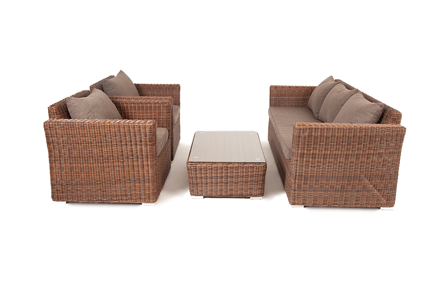 фото "капучино" лаунж-зона из искусственного ротанга, цвет коричневый